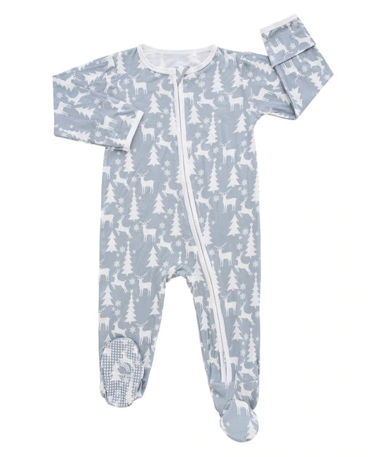 Emerson - White Christmas Footie Pajama