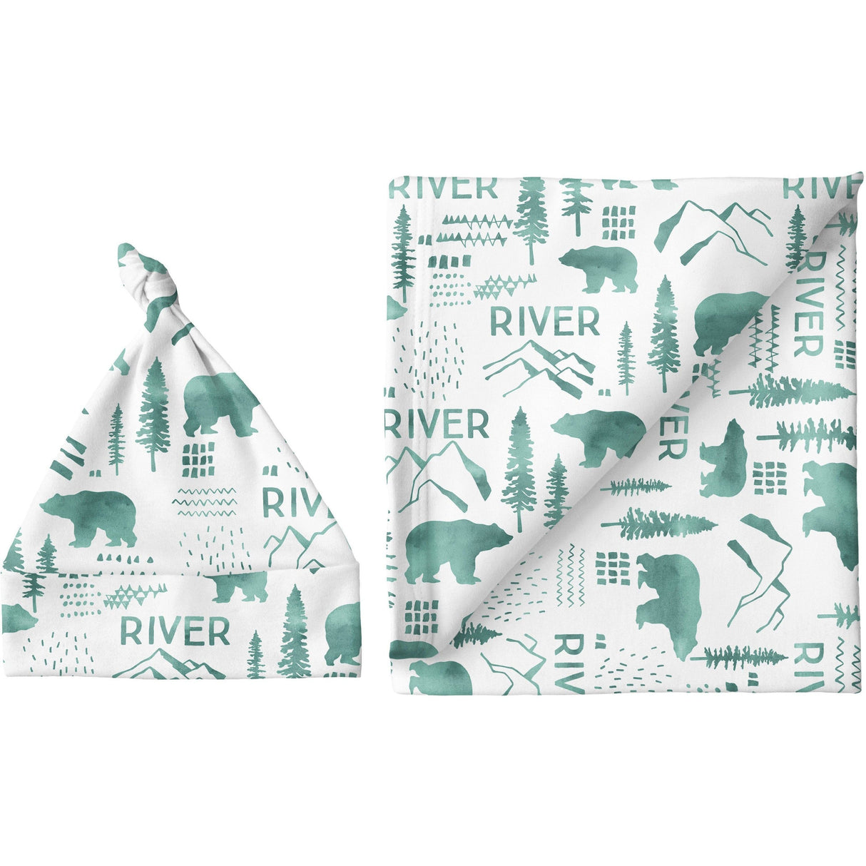 Sugar + Maple Personalized Blanket & Hat Set | Woodland