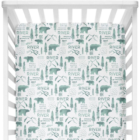 Sugar + Maple Personalized Crib Sheet | Woodland